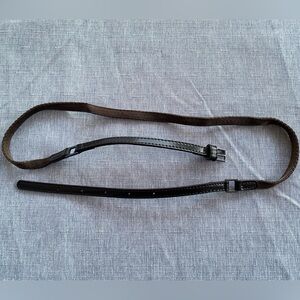 Max Mara | Cotton Leather Brown Slim Belt